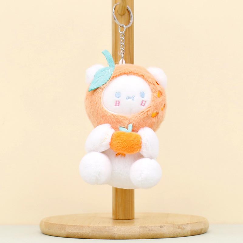 

Cute Bear Plush Toy Keychain Soft Short Plush Material Orange Violet Pink оранжевый