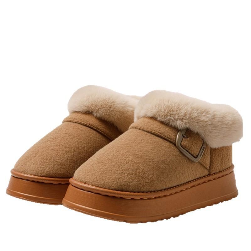 High-top Cotton Shoes, Autumn and Winter Outer Wear 2025 New Plush Thick-soled Warm Plush Bag and Cotton Slippers