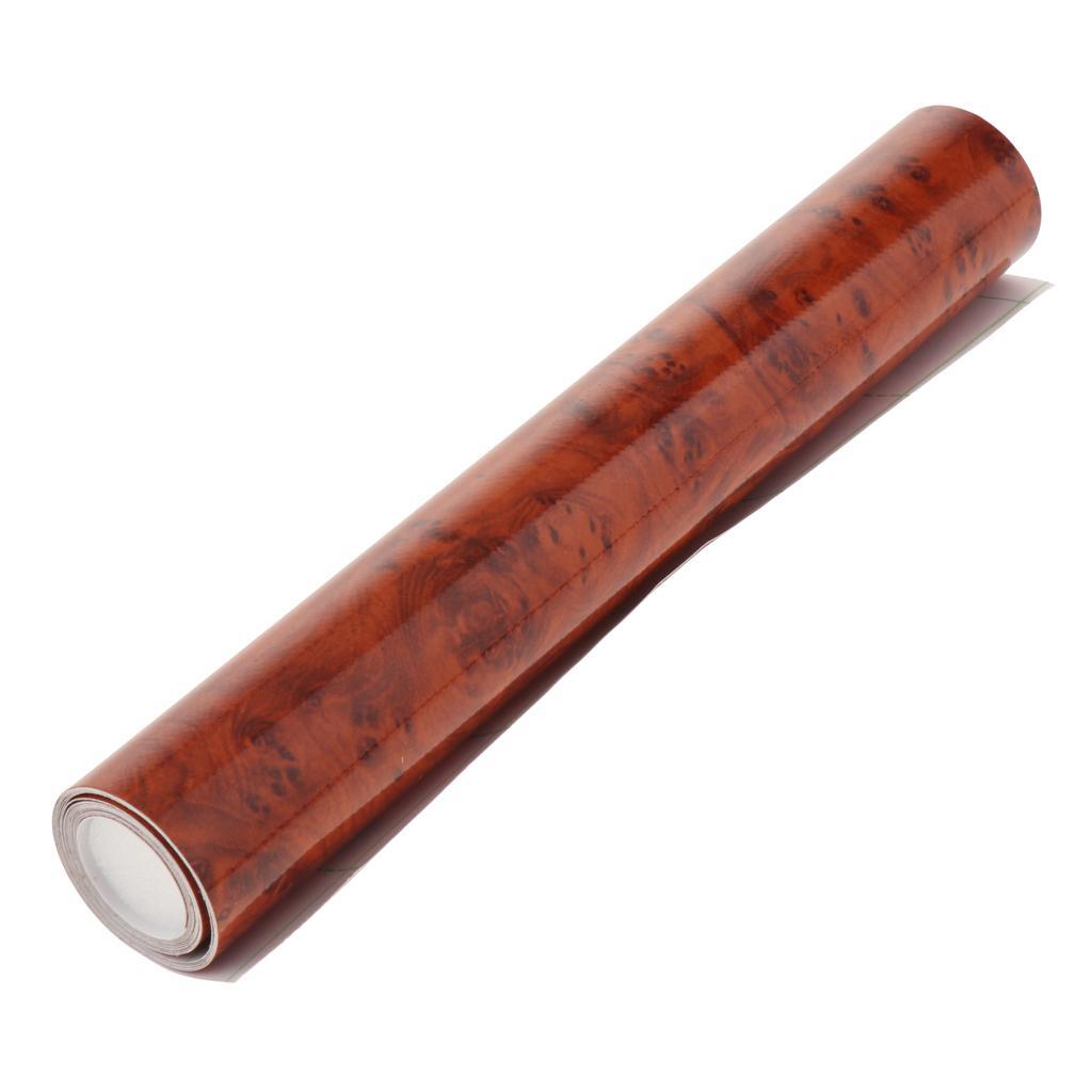Glossy Faux Wood Removable Self-Adhesive Car Vinyl Wrap Film Stickers Stylish and Durable