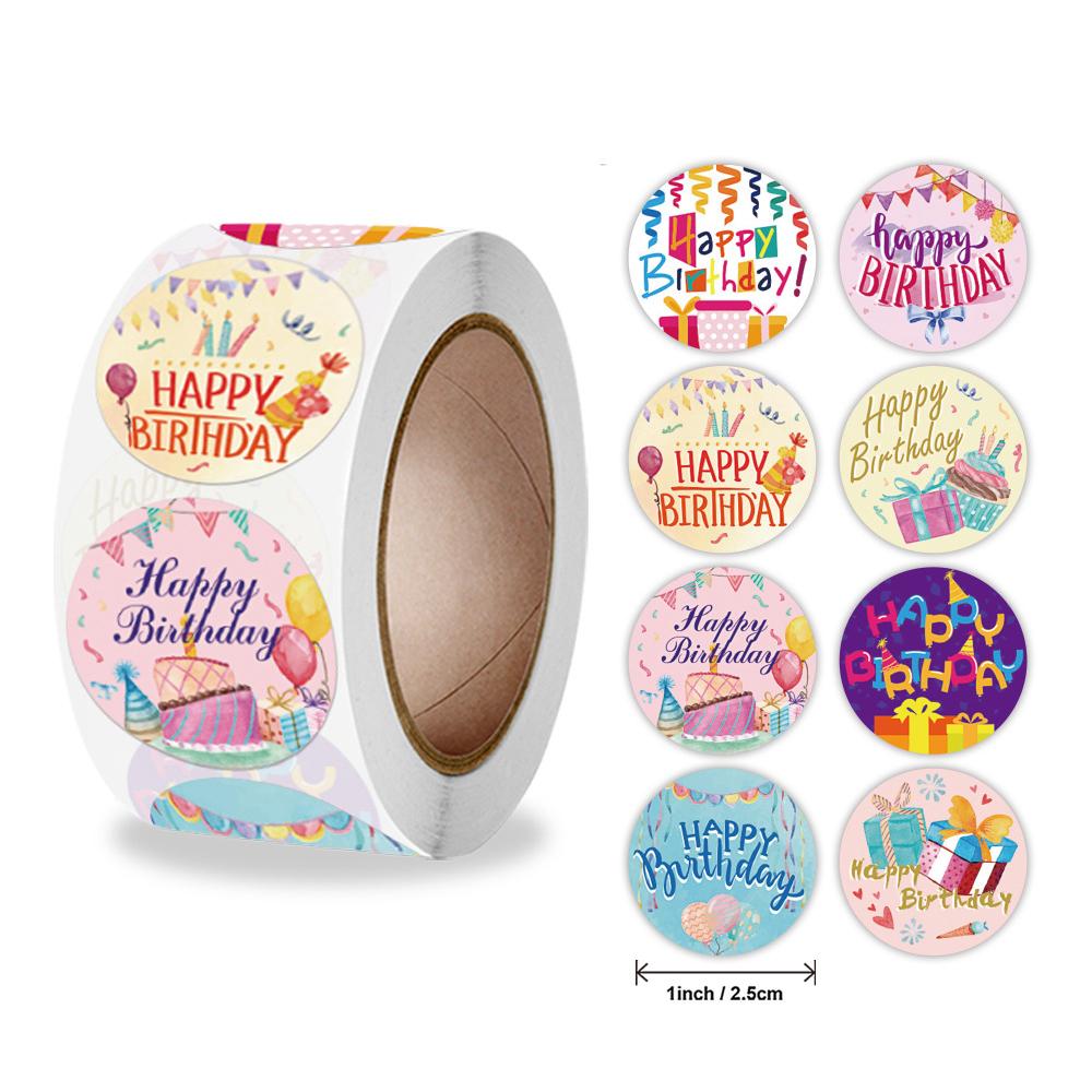 100-500 Stück Niedliche Alles Gute zum Geburtstag Aufkleber Geburtstag Geschenk Dekoration Etikett Verschlussetikett Kinderspielzeug Geschenkverpackung Scrapbooking Aufkleber