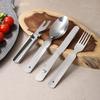 4 Pack Stainless Steel Travel Utensils Set Outdoor Cutlery Perfect for Campers Includes Spoon Fork Cutter Bottle Opener