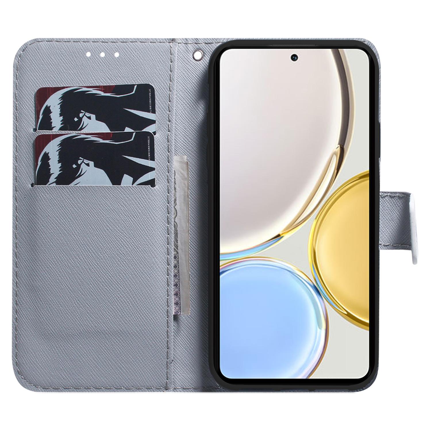 

Protective Case for Honor X7a 5G PU Leather Folio Flip Cover Wallet Phone Case Panda