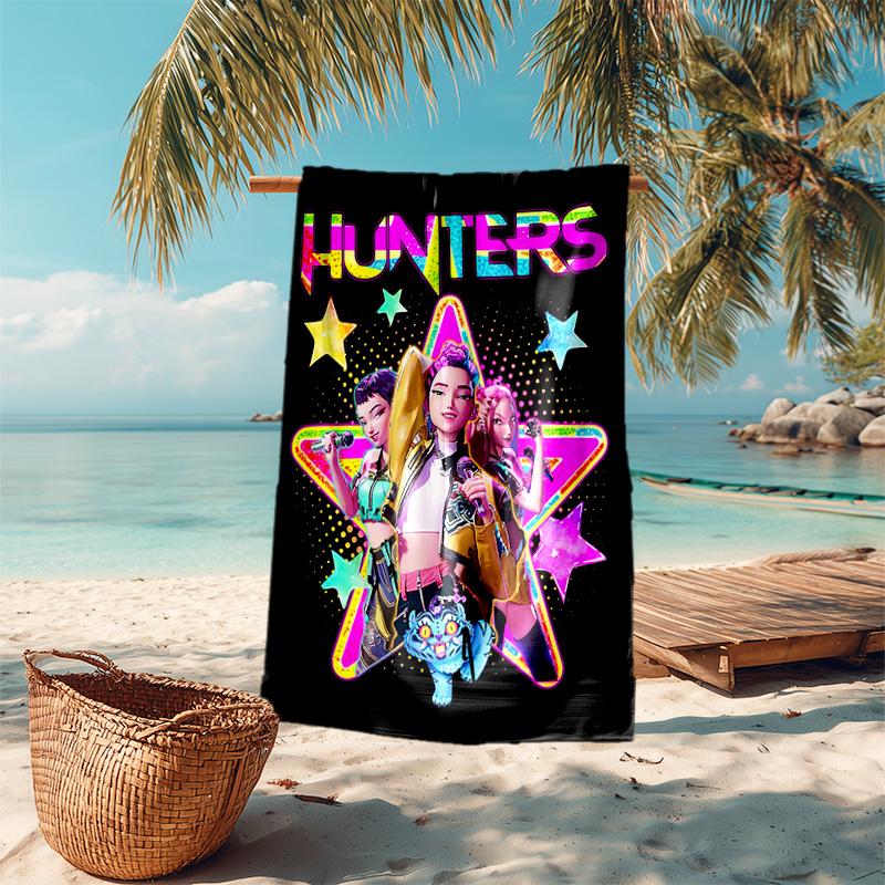 Kpop Demon Hunters Rumi Soft Beach Towel Outdoor Vacation Beach Towel Outdoor Absorbent Bath Towel Blanket Beach Towel Portable For Travel Outdoor Cam
