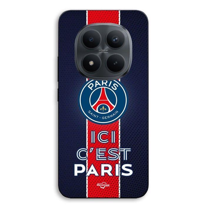 Coque de téléphone - MANIACASE - Xiaomi Redmi Note 15 Pro 5G - Silicone TPU - Noir - PSG "ici c'est Paris"