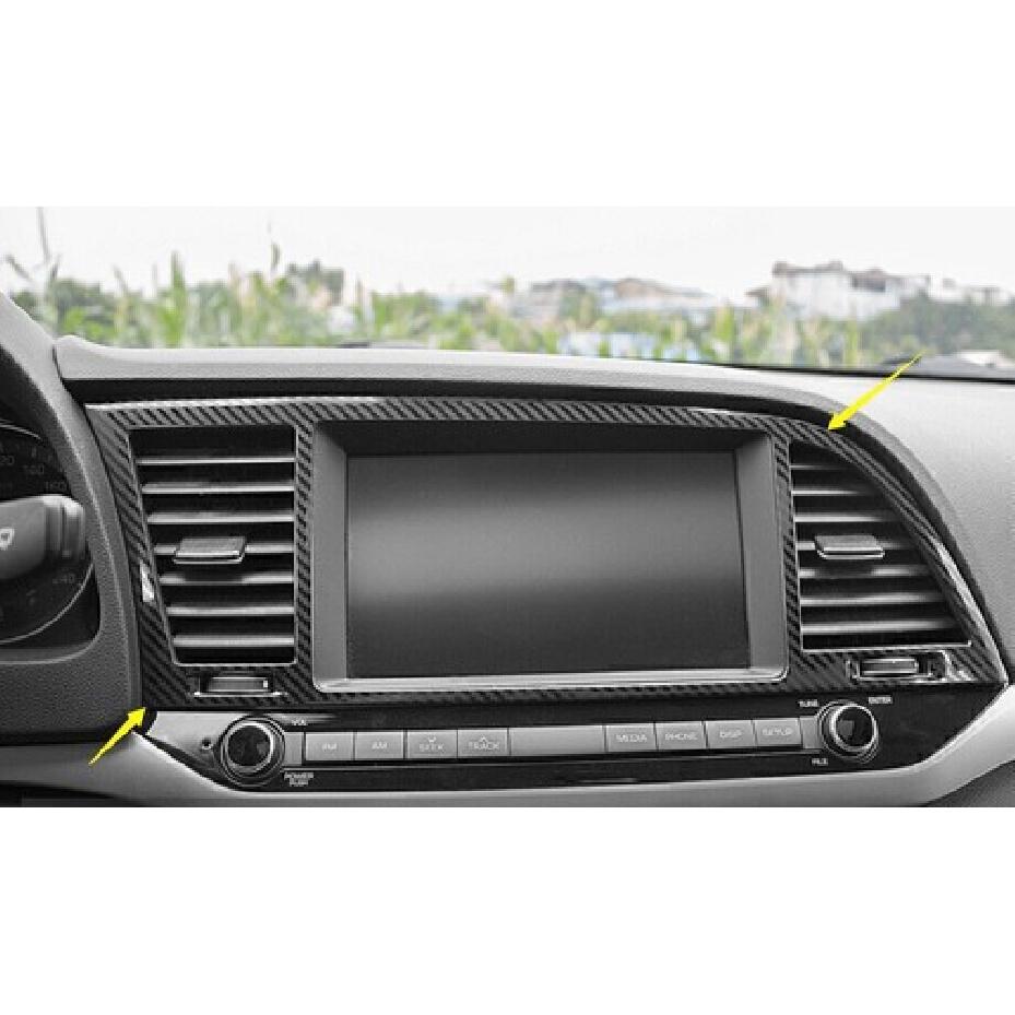 For Hyundai Elantra 2017-2018 Carbon Fiber Steel Center Console Navigation Panel