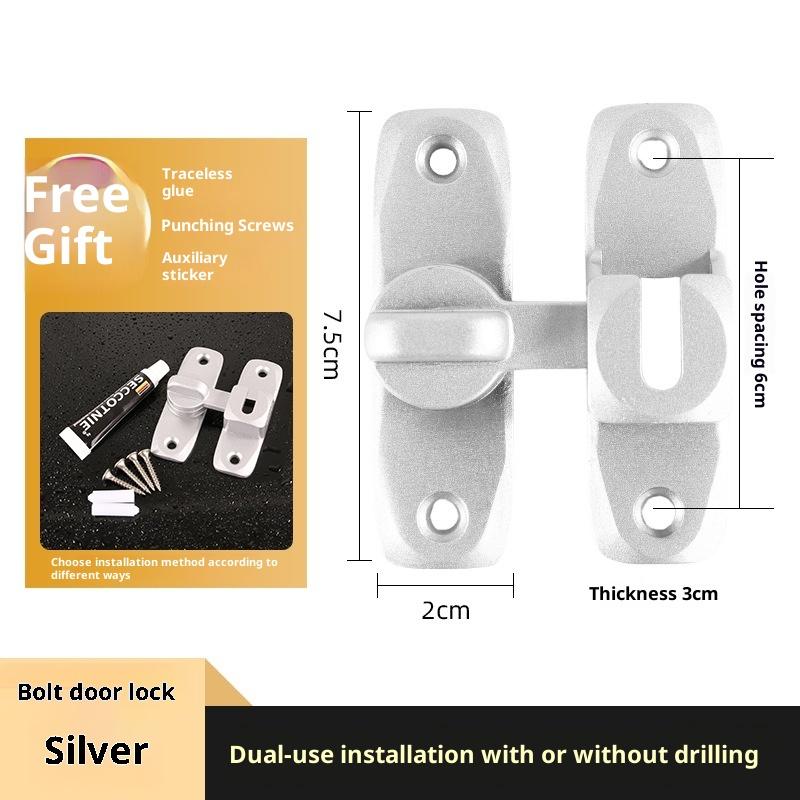 Door Lock Zinc Alloy 90 Degree Sliding Door Latch Heavy Duty Barn Gate Bolt Protect Privacy Cabinet Closet