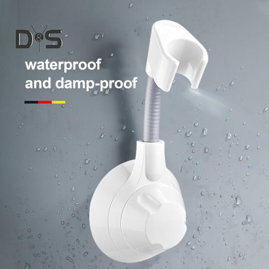 Adjustable Shower Head Holder Suction Cup Bracket No Drill Universal Angle Adjustment 360 Degree Rotation Shower Head Mount