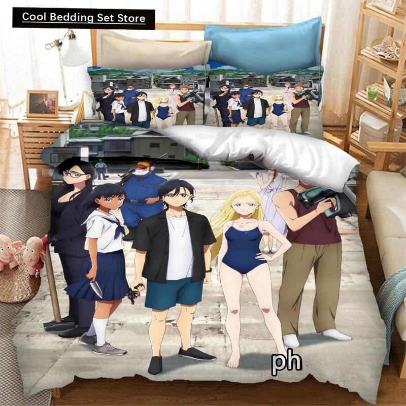 Mode 3D-Druck Anime Summer Time Rendering Bettwäscheset Bettbezüge Kissenbezüge 2/3-teilig Bettdecke Bettwäschesets Bettzeug