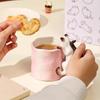 Kreatywny ceramiczny kubek z kotem 350 ml z wytłaczanym kotem 3D Wykwintny kubek na popołudniową herbatę, latte, kawę Kubek na śniadanie do domu Kubek na mleko Prezent