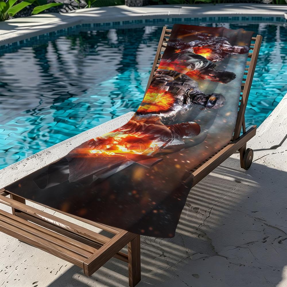 Game B-Battlefield 6 Towel Large Quick-Drying Microfiber soft Beach Towel for Travel Fitness Sauna Bathing Camping