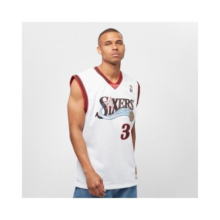 T-shirt - Mitchell et Ness - Nba Swingman - Biały - Krótki rękaw - Oddychający