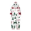 Christmas Print Family Matching Hooded Long Sleeved Zippered Jumpsuit Set