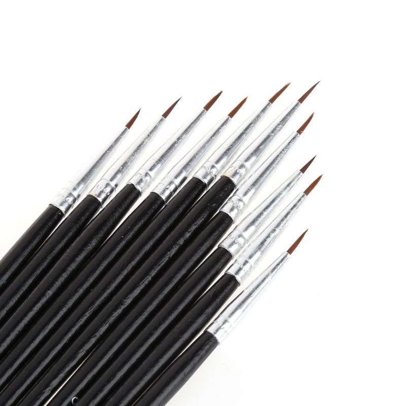 10Pcs Nylon Hair Brush Hook Line Pen Artist Watercolor Acrylic Painting Drawing top sale