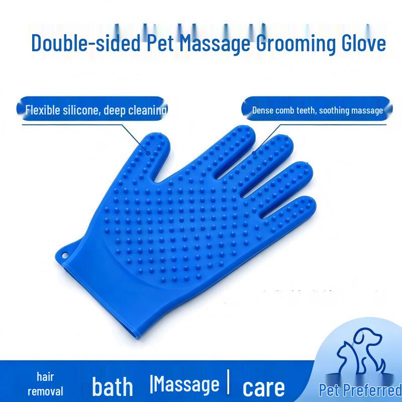 Pet Grooming Silicone Bath Glove: Cat & Dog Fur Removal, Scratching, Cleaning Brush.