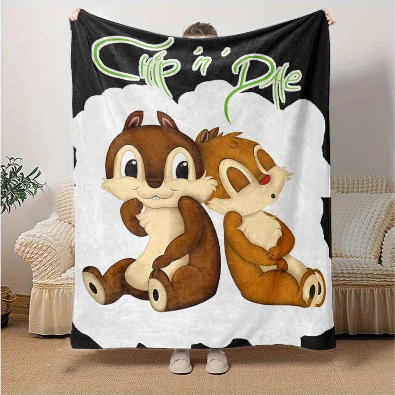 1pc, Chip 'n' Dale Throw Blanket Cozy Home Decor, Perfect for Couch, Bed, Travel, Camping, Car, Beach, Office Nap Soft Coverlet Gift Idea