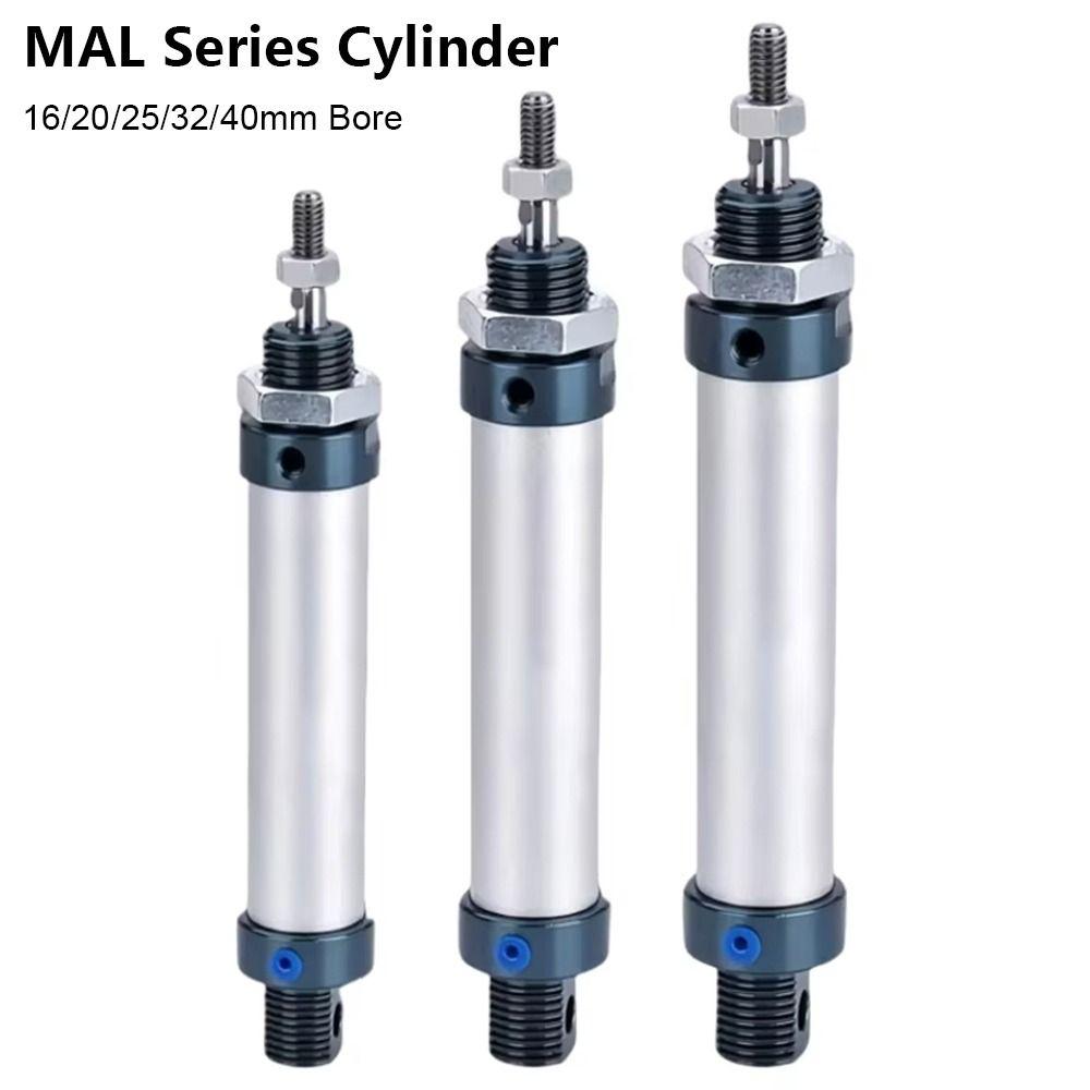 1Pcs 16/20/25/32/40mm Cylind Bore Pneumatic Air Cylinder Double Compressed 25/50/75/100mm Strok MAL Cylinder Aluminum Alloy