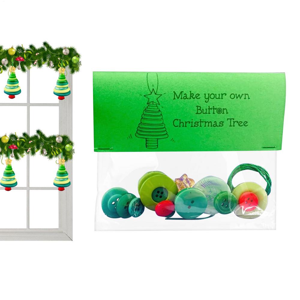 Button Christmas Tree Ornaments Home Santa Angel Snowman Christmas Tree Decorations Holiday Decoration Pendant Craft DIY Making