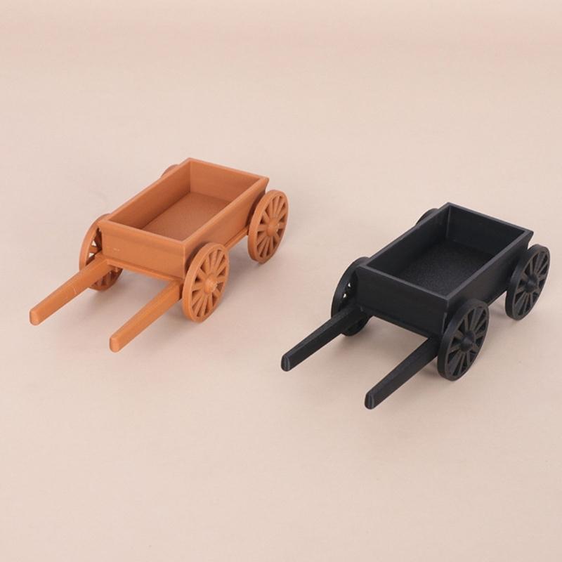 Mini Plastic Farm Wagon Toy For Dollhouses Accessories And Outdoor Garden Decors With 2 Color Option