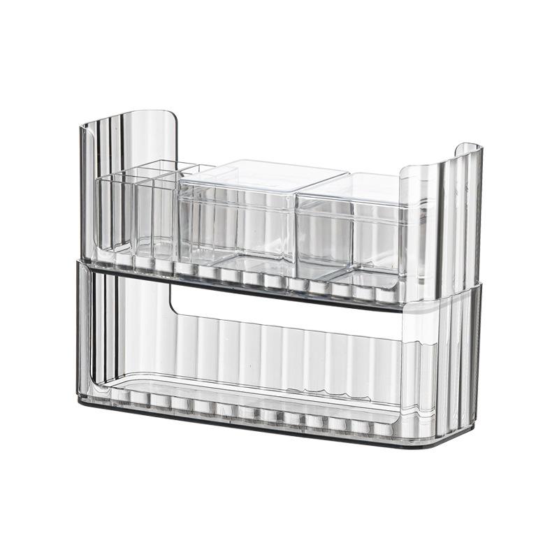 Upgrades Makeup Organizer Clear Cosmetic Storage Box Elegant Clear Makeup Holder Space Saving Makeup Storage for Vanity