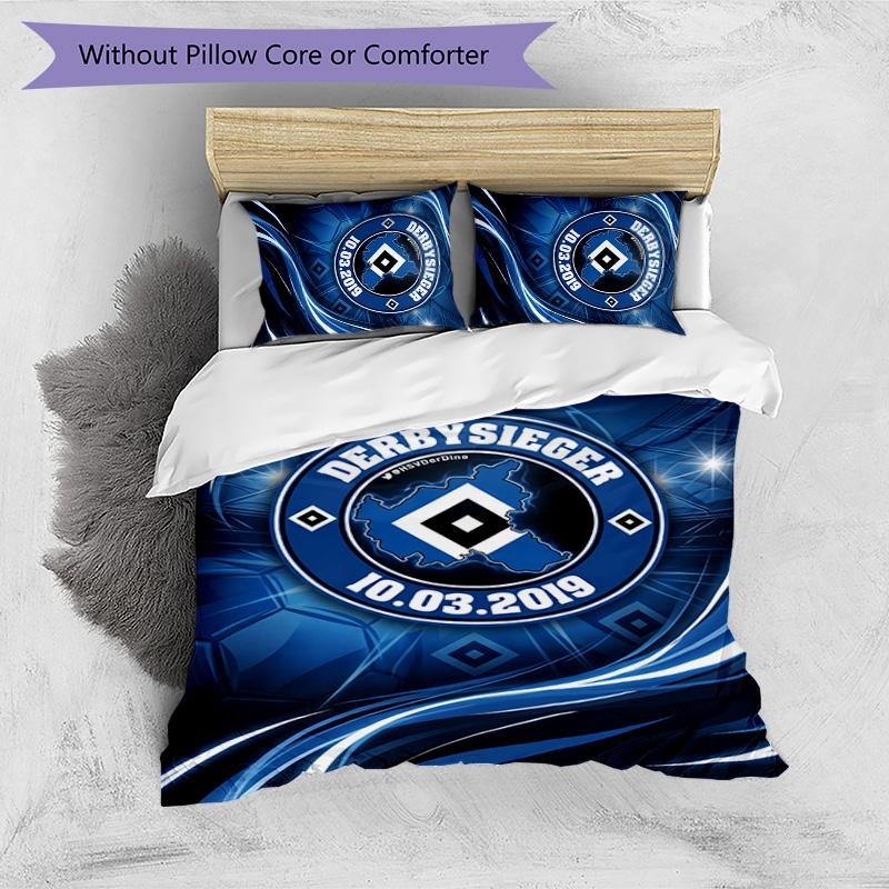 Hamburger SV Football Printed 3 Pieces Bedding Set, Comfortable Skin Friendly Bedroom Duvet Cover Set