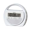 Relógio Seiko SQ764W Despertador Digital com LED de Emergência Emergência e Carregamento de Celular Branco, Alarme, Rádio, Carregamento Manual, Lanterna,