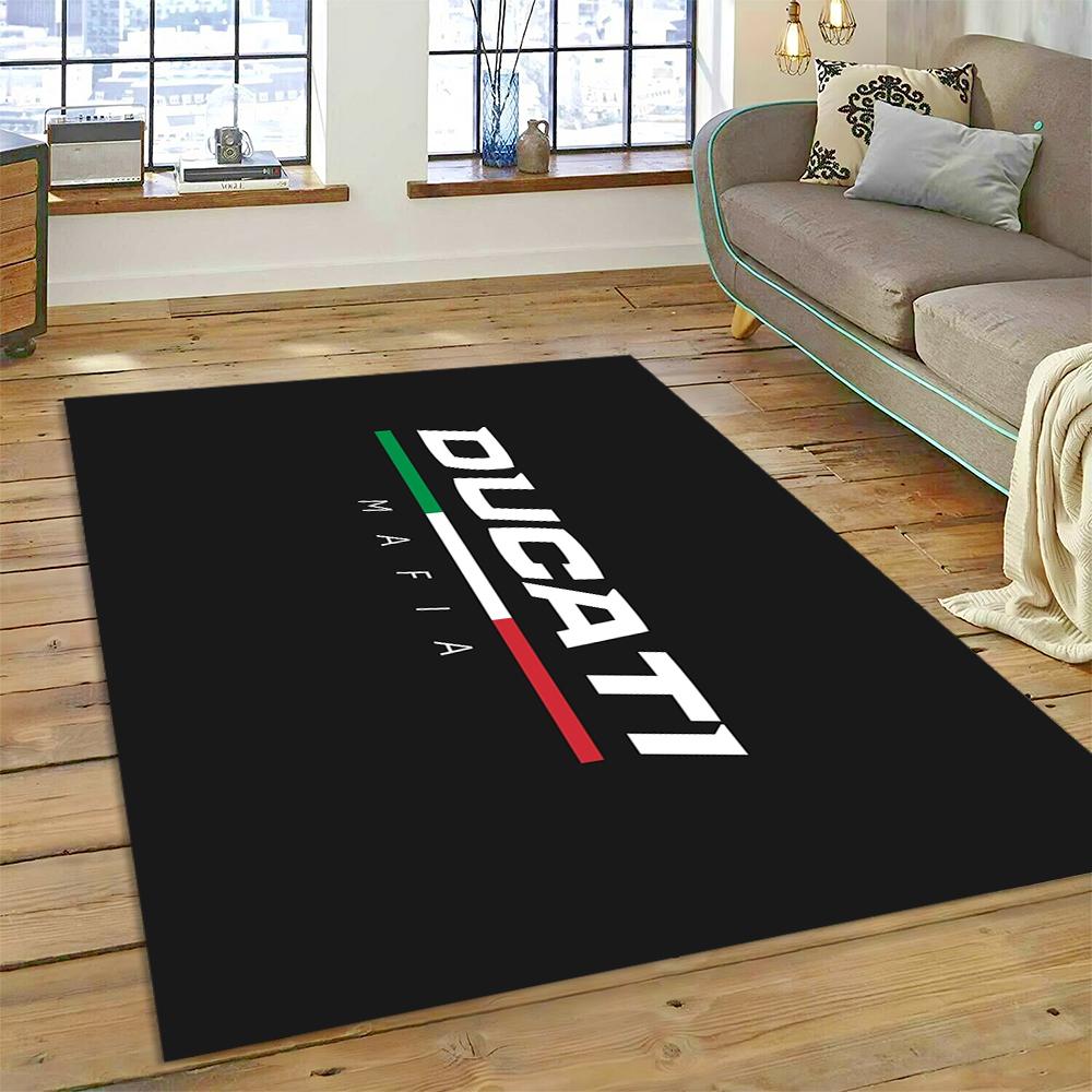 3D Rennmotorrad Schild Teppich für Wohnzimmer Schlafzimmer Zuhause Sofa Dekoration, Kinder Spiel Rutschfeste Bodenmatte Weihnachtsgeschenk