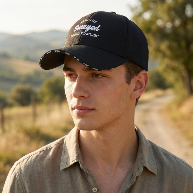 Outdoor Unisex Sun Protection Baseball Cap Embroidered Letter Small Face Flattering Wide Brim Hat Casual Fashion Style