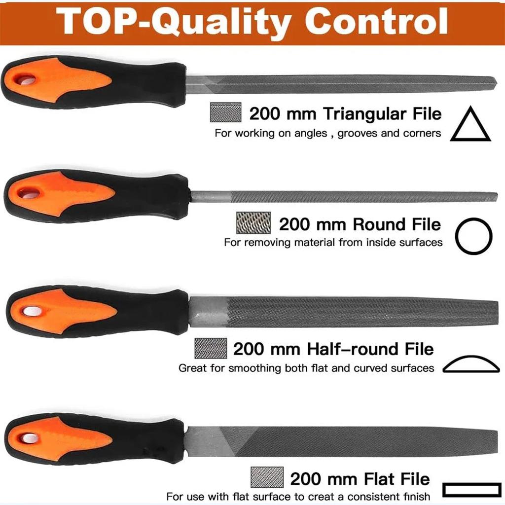 19pcs Metal File Tool Bag T12 Drop Forged Alloy Steel File Set Precision Wood Handle Rasp File Tools for Metalwork Hand Tools