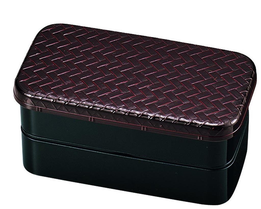 Tatsumiya HAKOYA Bento Ajiro Tamuke Brown Japanese-Made Box, Rectangular, Two-Tier, 500ml, Small,
