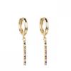 CRMYA Vintage Piercing Ear CZ Zircon Cross Earring Gold Silver Filled Drop Earrings For Women Hoop Earings Jewelry Wholesale