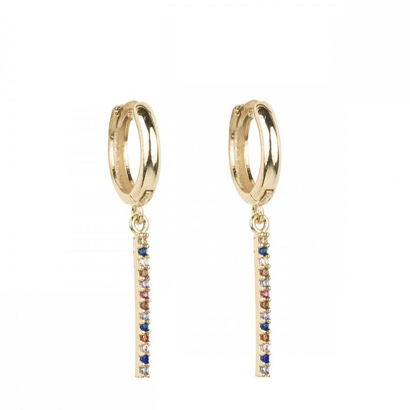 CRMYA Vintage Piercing Ear CZ Zircon Cross Earring Gold Silver Filled Drop Earrings For Women Hoop Earings Jewelry Wholesale
