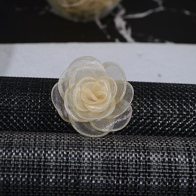 Korean Style 15-Piece Gauze Snow Fabric Flowers for DIY Clothing, Hair Clips, Jewelry Accessories