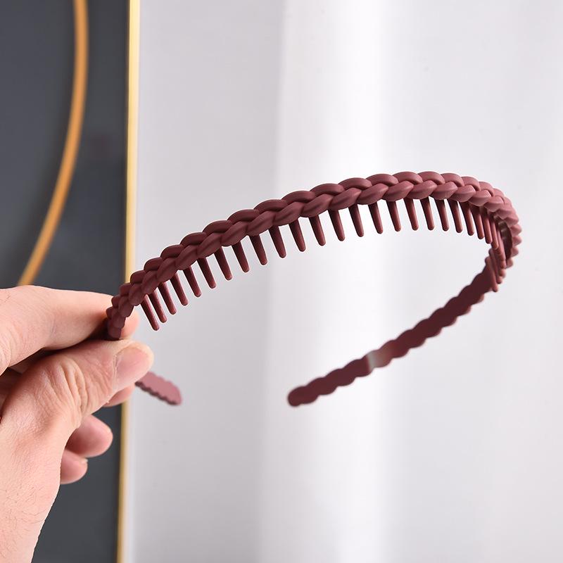 

Женский нескользящий обруч для волос с зубцами - стиль 2023 года, повязка на голову для мытья лица и набор заколок вино красного