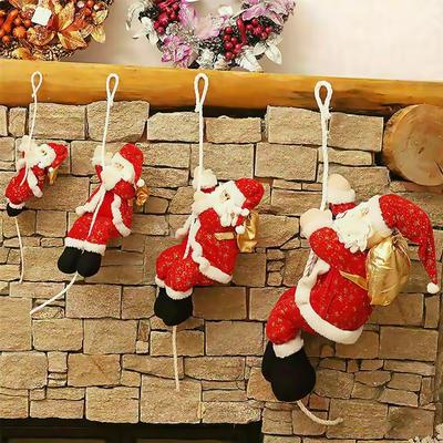 Weihnachten Weihnachtsmann Kletterseil Schaufenster Baum Fensterhänge Deko Cartoon Weihnachtsmann Puppenanhänger Weihnachtsbaumschmuck