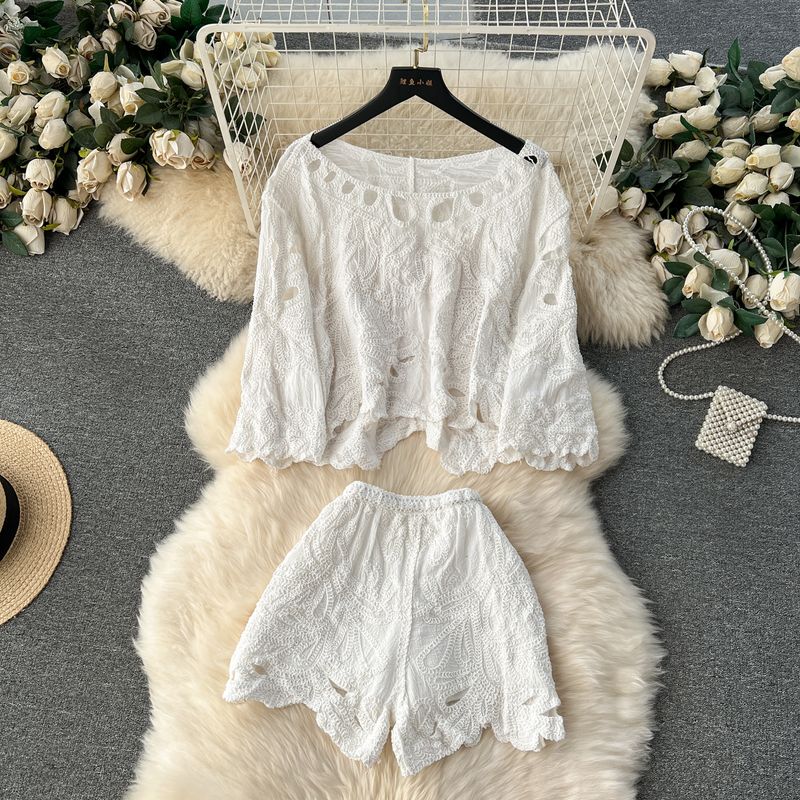 

Богемия Пляжный стиль Отпуск Машинная вышивка пляжной тематики White All yards