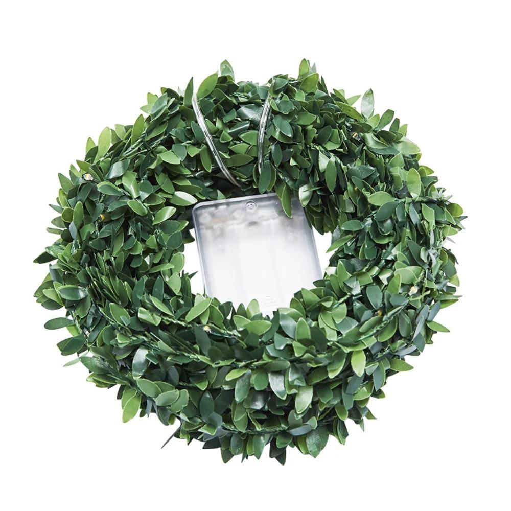 2M 3M 5M 10M LED String Light Green Leaf Garland Vine Fairy Lights Flexible Copper Battery Powered Party Wedding Decoration