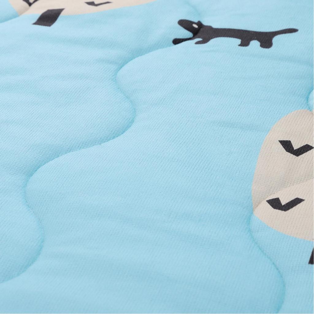 Nishikawa Atsuko Matano Half Blanket 140X100cm Washable Fluffy Sheepskin Boa MT3653 Cat and Tree Blue FE73603027