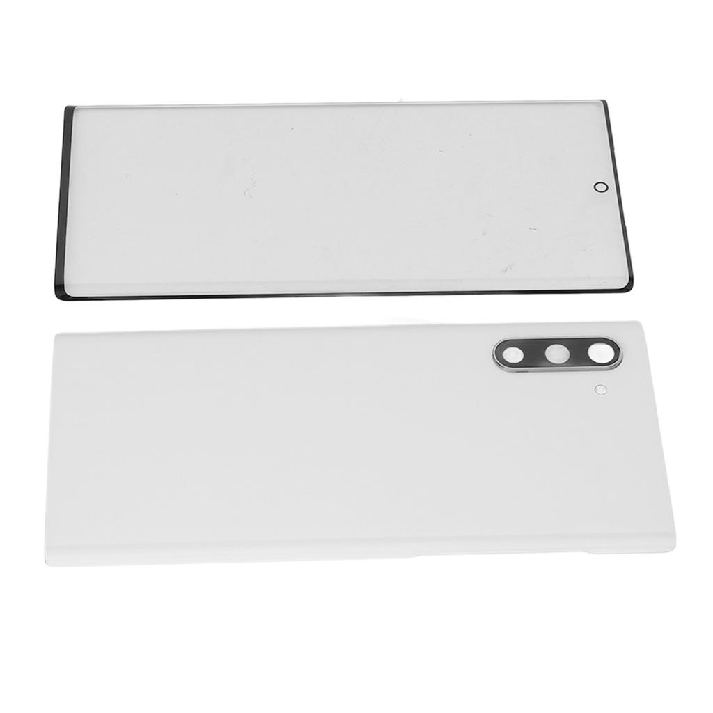Replacement Back Glass Cover Front Screen Glass Repair Kits for Samsung Galaxy Note 10 White