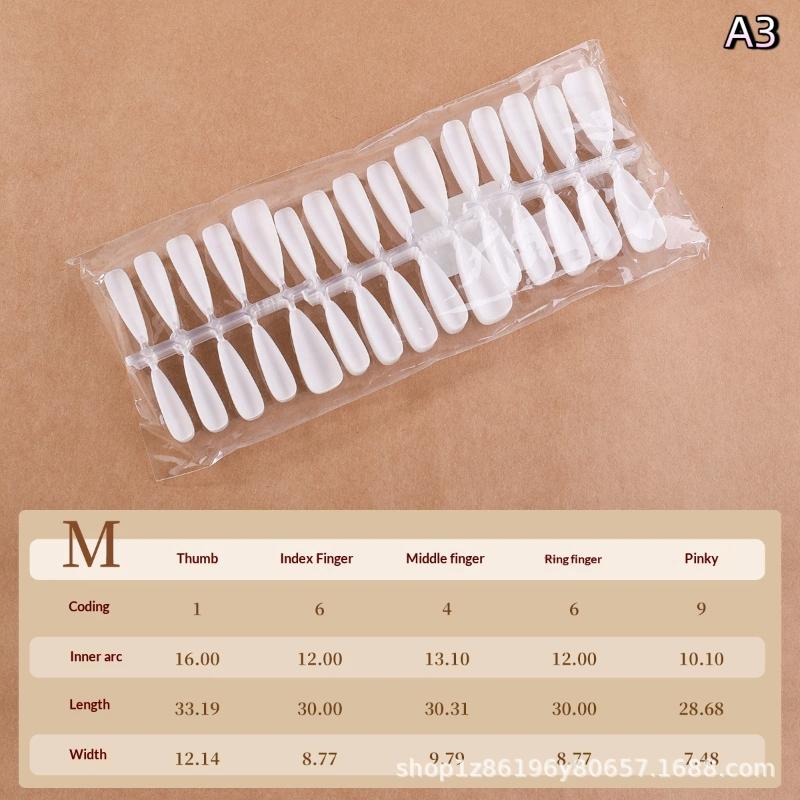300Pcs/Bag Full Cover Press On Fake Nails Matte Ultrathin TransparentCoffin Tips Nails Extension Diy Practice Nail Tool