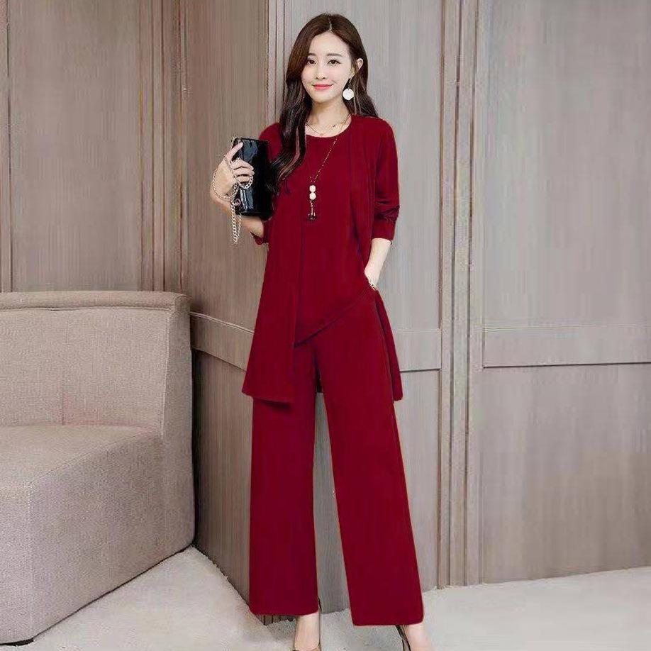 Spring & Autumn Loose Fit Three-Piece Plus Size Women's Fashion Suit