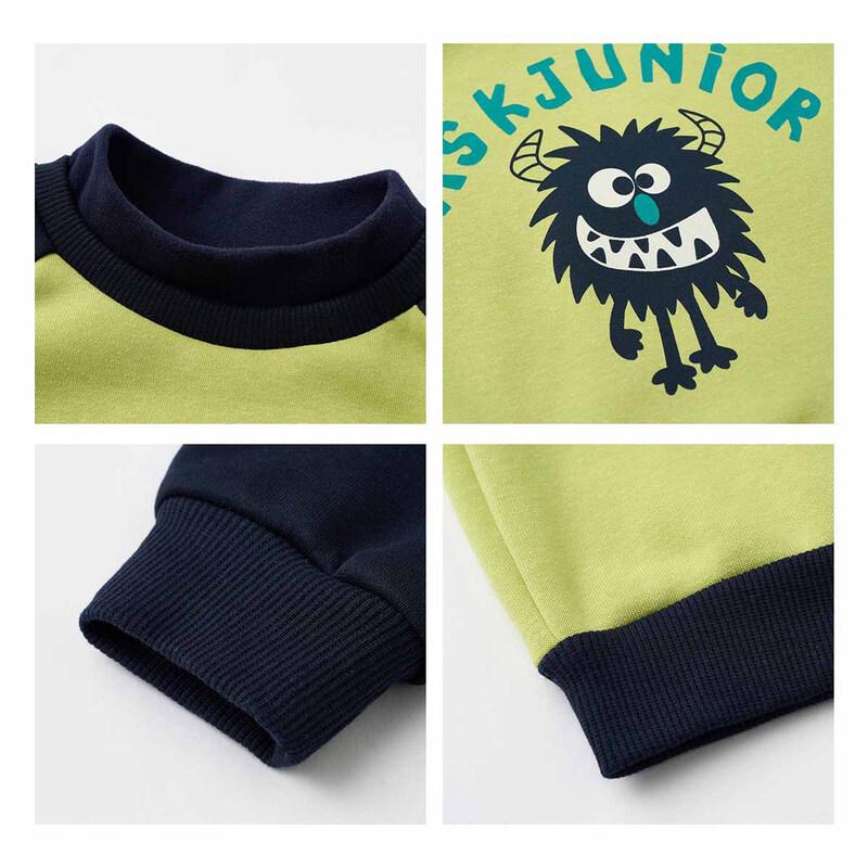 ASK JUNIOR Boys' Thermal Brushed Fleece Sweatshirt