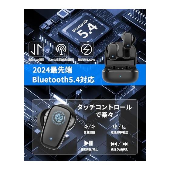 [2025 Upgraded Wireless Earphones] Earphones Bluetooth5.4 ANC Noise Canceling Bluetooth Earphones HiFi Sound Quality Up To 36 Hours of Playback