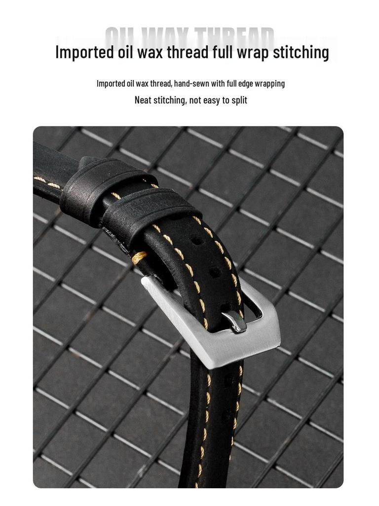 Crazy Horse Leather Frosted Retro Watch Strap 22/24/26mm - European & American Style