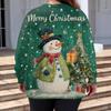 Ladies' Fashionable And Casual Christmas Cute Printed Round Neck Long Sleeved Knitted Yarn