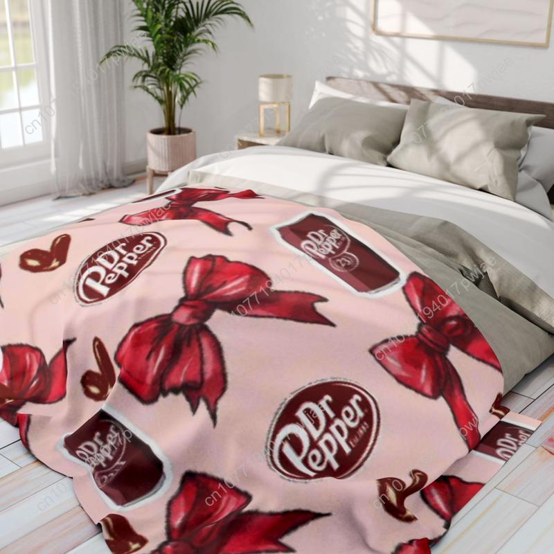 Pepper With Coquette Bow Flat Velvet Blanketmultipurpose Soft Office Bedding Blanket Plushthin Quilt Custom Blankets