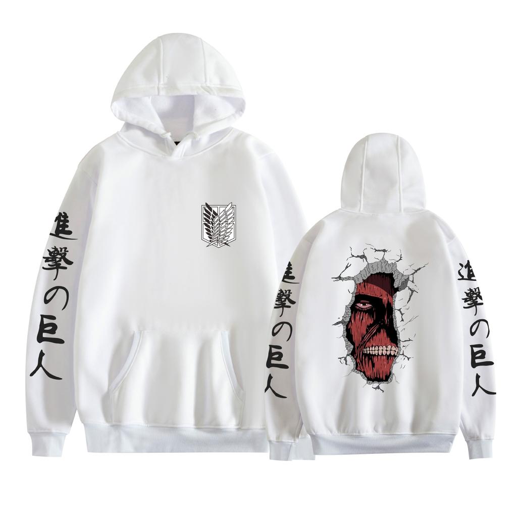 Mens Womens Hoodie Attack on Titan Anime Hoodies Streetwear Casual Cartoon Printed Hooded Pullover Sweatshirts