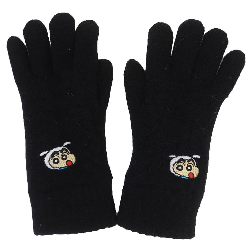 Small Planet Crayon Smartphone Compatible Cable Face Black Shin-chan Gloves/White