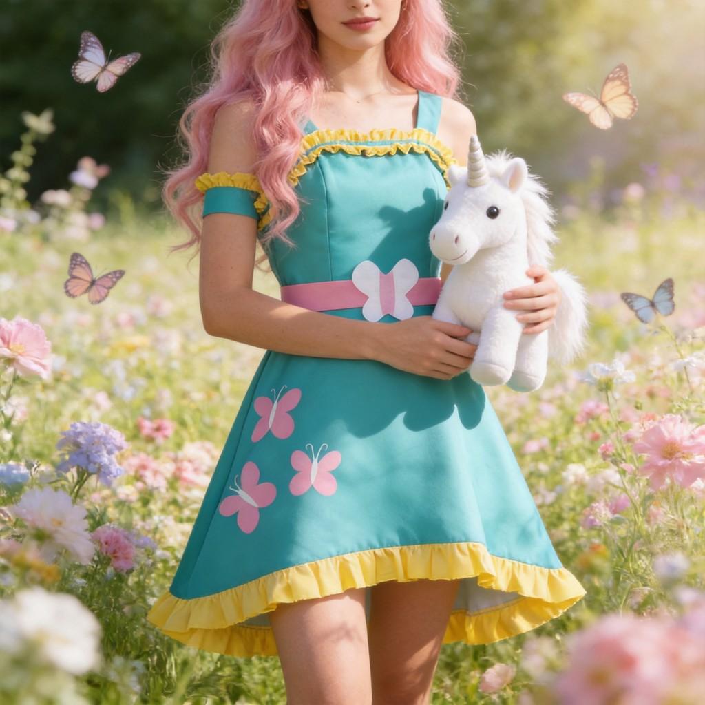 Cosplay kostým My Little Pony Fluttershy z vlněné látky pro anime jevištní vystoupení