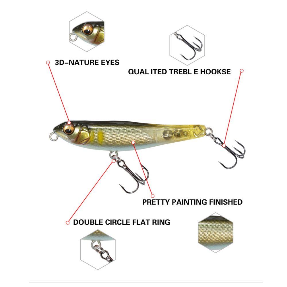 Outdoor Tackle Crankbaits Pencil Baits with Steel ball Minnow Lures Fish Hooks Winter Fishing