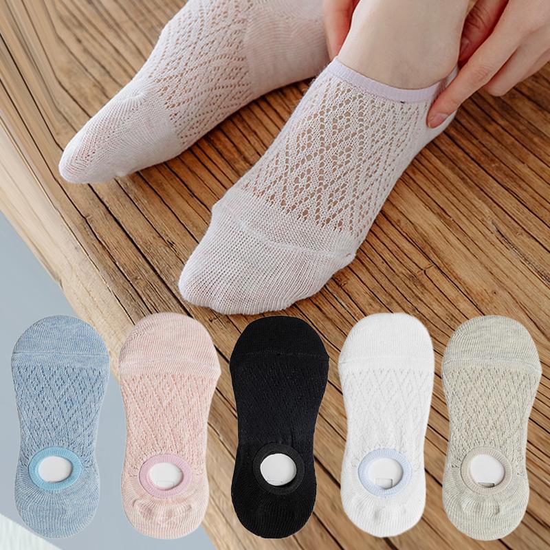 New Women Lace Socks Shallow Mouth Slipper Cotton Female Socks Bottom Silicone Non-slip Invisible Cute Socks Set 5 Pairs
